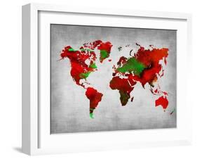 World Watercolor Map 11-NaxArt-Framed Art Print