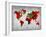 World Watercolor Map 11-NaxArt-Framed Art Print