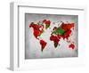 World Watercolor Map 11-NaxArt-Framed Art Print