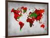 World Watercolor Map 11-NaxArt-Framed Art Print