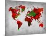 World Watercolor Map 11-NaxArt-Mounted Art Print