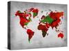 World Watercolor Map 11-NaxArt-Stretched Canvas