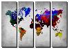 World Watercolor Map 12-NaxArt-Stretched Canvas