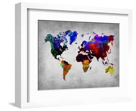 World Watercolor Map 12-NaxArt-Framed Art Print