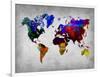 World Watercolor Map 12-NaxArt-Framed Art Print