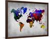 World Watercolor Map 12-NaxArt-Framed Art Print