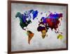 World Watercolor Map 12-NaxArt-Framed Art Print