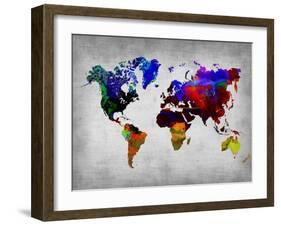 World Watercolor Map 12-NaxArt-Framed Art Print