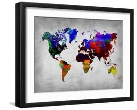 World Watercolor Map 12-NaxArt-Framed Art Print