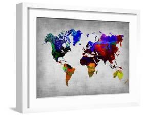 World Watercolor Map 12-NaxArt-Framed Art Print