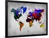 World Watercolor Map 12-NaxArt-Framed Art Print