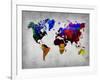 World Watercolor Map 12-NaxArt-Framed Art Print