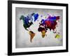 World Watercolor Map 12-NaxArt-Framed Art Print