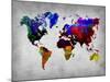 World Watercolor Map 12-NaxArt-Mounted Art Print