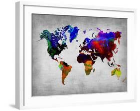 World Watercolor Map 12-NaxArt-Framed Art Print