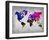 World Watercolor Map 13-NaxArt-Framed Art Print