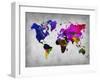 World Watercolor Map 13-NaxArt-Framed Art Print