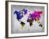 World Watercolor Map 13-NaxArt-Framed Art Print