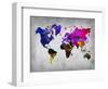 World Watercolor Map 13-NaxArt-Framed Art Print