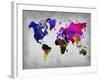 World Watercolor Map 13-NaxArt-Framed Art Print