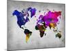 World Watercolor Map 13-NaxArt-Mounted Art Print