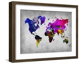 World Watercolor Map 13-NaxArt-Framed Art Print