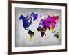 World Watercolor Map 13-NaxArt-Framed Art Print