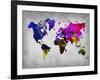 World Watercolor Map 13-NaxArt-Framed Art Print