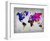 World Watercolor Map 13-NaxArt-Framed Art Print