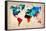 World Watercolor Map 1-NaxArt-Framed Stretched Canvas