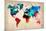 World Watercolor Map 1-NaxArt-Mounted Poster