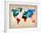 World Watercolor Map 1-NaxArt-Framed Art Print