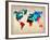 World Watercolor Map 1-NaxArt-Framed Art Print