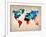 World Watercolor Map 1-NaxArt-Framed Art Print