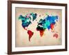 World Watercolor Map 1-NaxArt-Framed Art Print