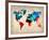 World Watercolor Map 1-NaxArt-Framed Art Print