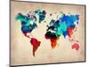 World Watercolor Map 1-NaxArt-Mounted Art Print