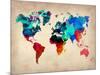 World Watercolor Map 1-NaxArt-Mounted Art Print