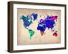 World Watercolor Map 2-NaxArt-Framed Art Print