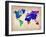 World Watercolor Map 2-NaxArt-Framed Art Print