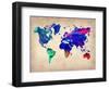 World Watercolor Map 2-NaxArt-Framed Art Print