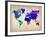 World Watercolor Map 2-NaxArt-Framed Art Print