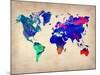 World Watercolor Map 2-NaxArt-Mounted Art Print