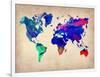 World Watercolor Map 2-NaxArt-Framed Art Print