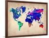 World Watercolor Map 2-NaxArt-Framed Art Print