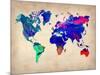 World Watercolor Map 2-NaxArt-Mounted Art Print