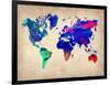 World Watercolor Map 2-NaxArt-Framed Art Print