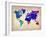 World Watercolor Map 2-NaxArt-Framed Art Print