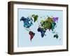 World Watercolor Map 3-NaxArt-Framed Art Print