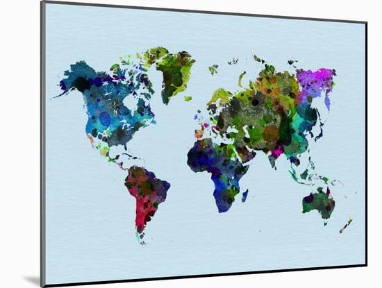 World Watercolor Map 3-NaxArt-Mounted Art Print